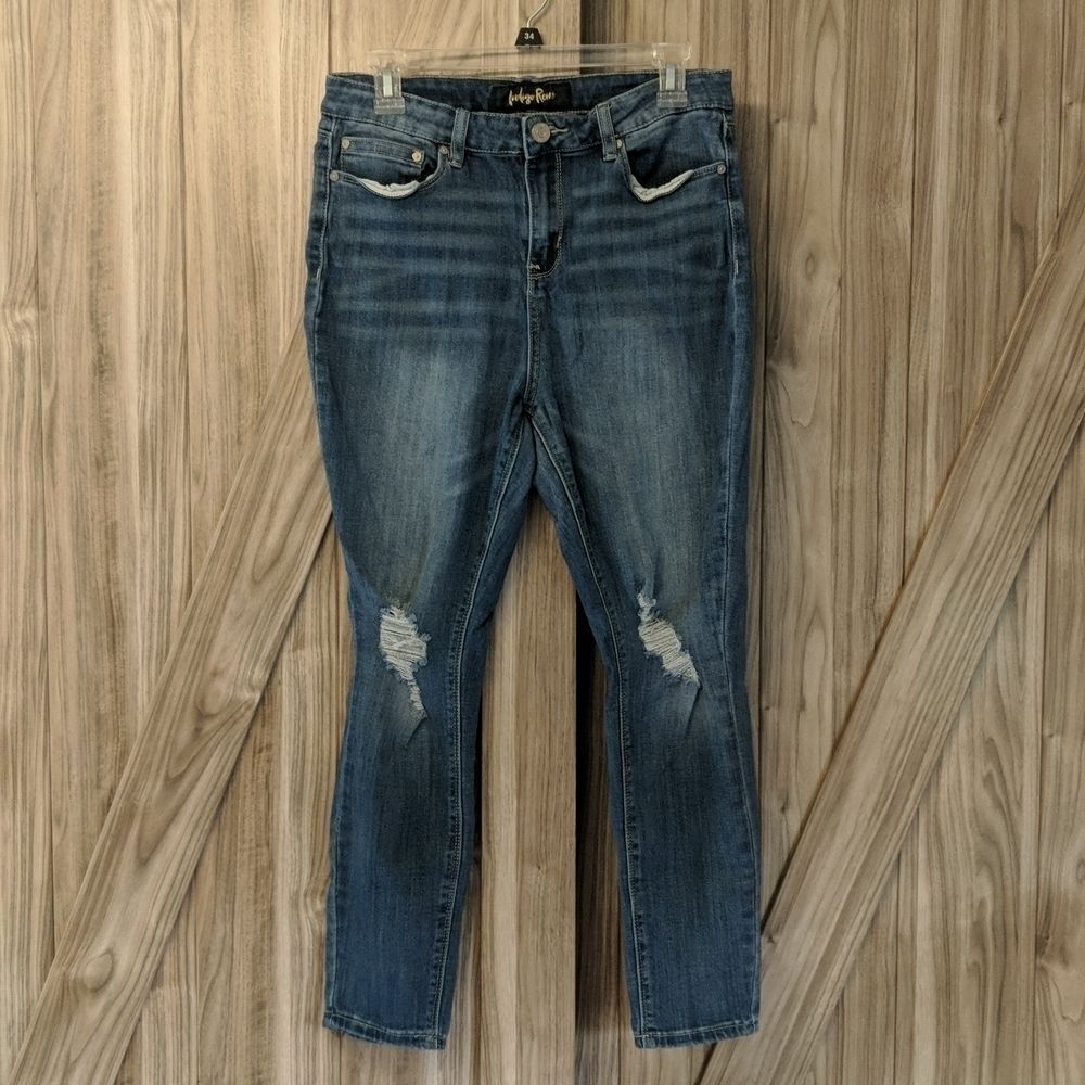 Indigo Rein Junior's Distressed Jeans Size 13